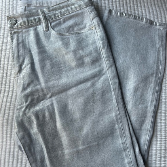 FRAME Le Sylvie Coated High Waist Straight Leg Jeans - Picture 4 of 5